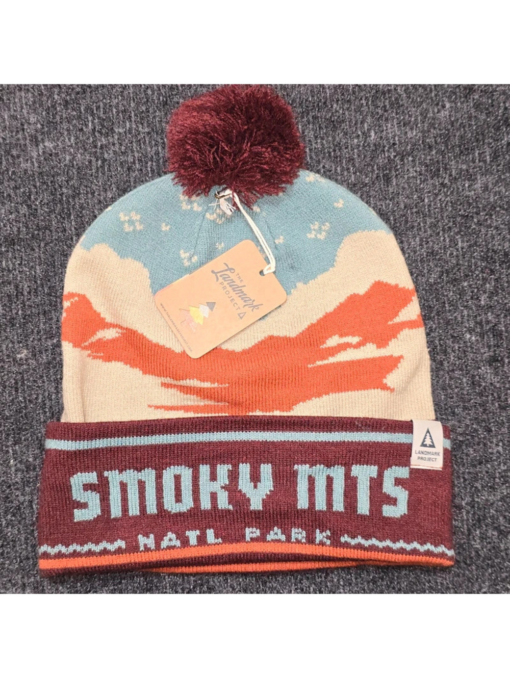 The Landmark Project Smoky Mountains National Park Beanie Hat Pom Recycled OSFA